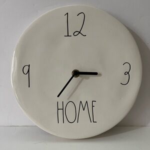 RAE DUNN By Magenta TICK TOCK Wall Clock Farmhouse White Ceramic 9”